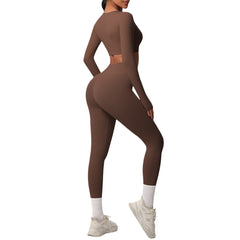 Solid Color Double-sided Nylon Brushed Nude Feel Tight Exercise Yoga Clothes Suit